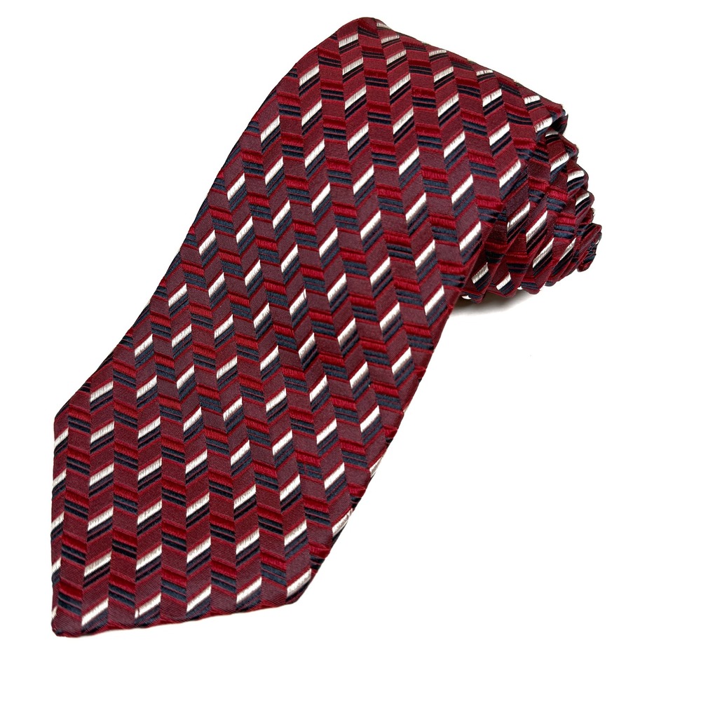 Sulka London New York Paris Men's Red‎ Geometric Patterned Necktie